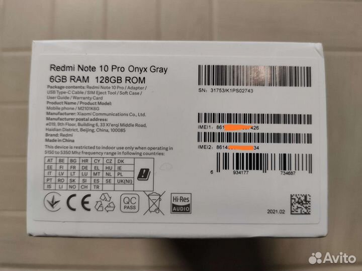 Новый Xiaomi Redmi Note 10 Pro 6/128 NFC Onyx Gray