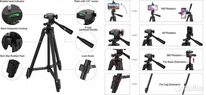 Профессиональный штатив для камеры 102 см