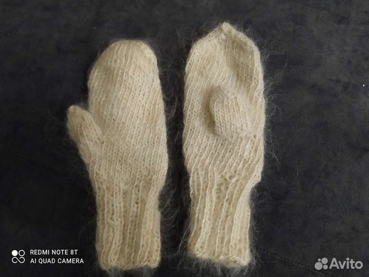 Детские варежки из пуха