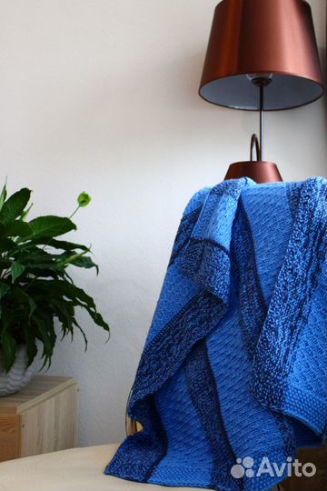 Плед детский вязаный ручная работа 79х83