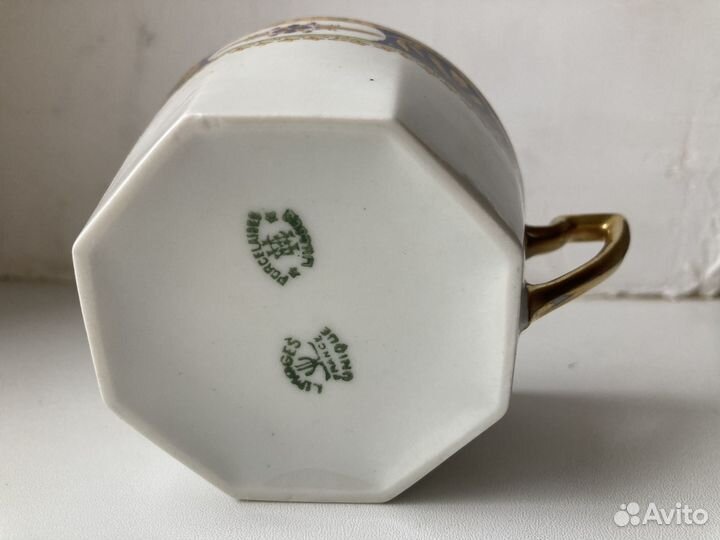 Чашка костяной фарфор Limoges 1930г