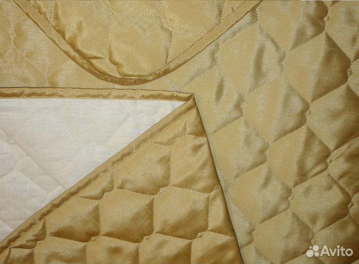 Покрывало - плед золотистый стеганный Новый 2шт