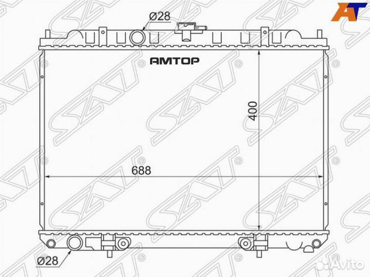 SAT SG-NS0003-W11 Радиатор Nissan Avenir 98-05 / E