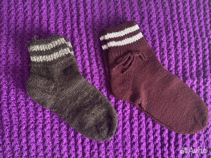 Носки ручной вязки шерстяные