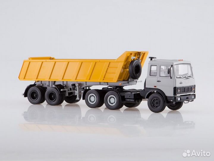 1:43 Масштабная модель маз-6422 (ранний) с самосвальным полуприцепом маз-9506-20