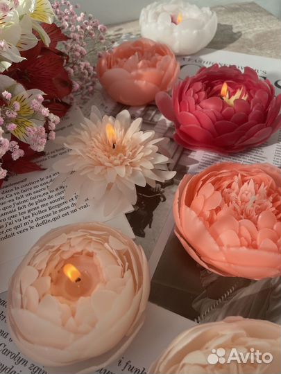Свеча цветочный бутон ручной работы