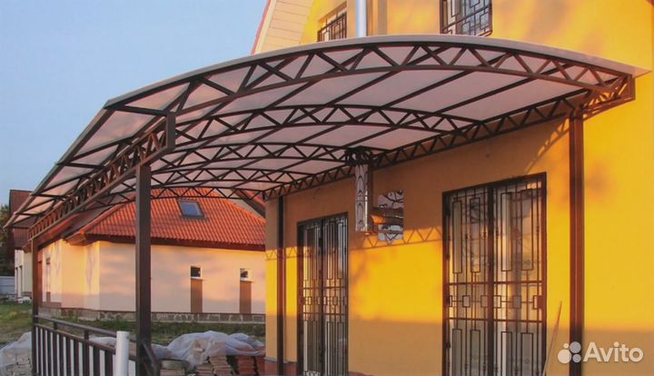 Односкатный навес для автомобиля