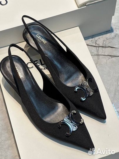 Celine туфли - лодочки текстильные