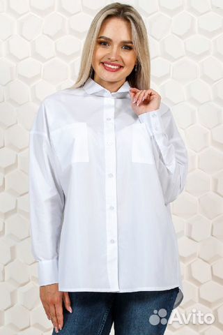 Рубашка блузка новая белая р.54-58 оверсайз