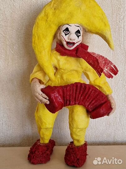 Ватная ёлочная игрушка.Клоуны из 