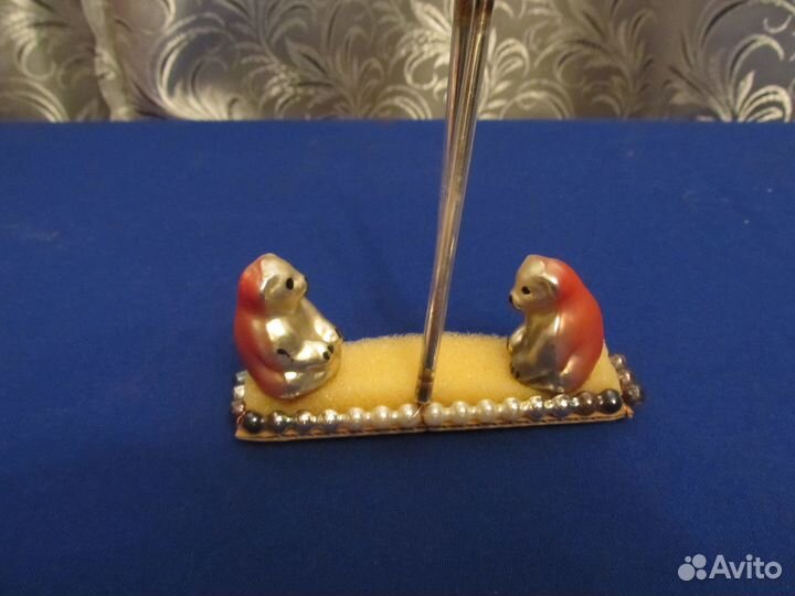 Елочная игрушка Мишки на качелях