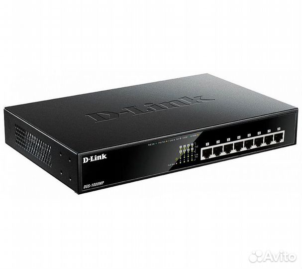 Коммутатор D-Link DGS-1008MP/B1A неуправляемый