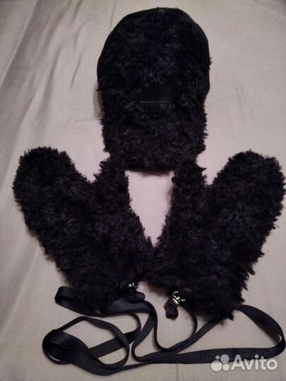 Бейсболка женская зимняя и варежки