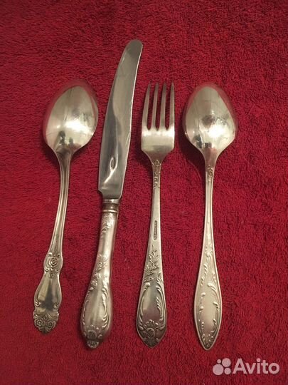 Столовые приборы мельхиор (мнц) СССР с серебрением
