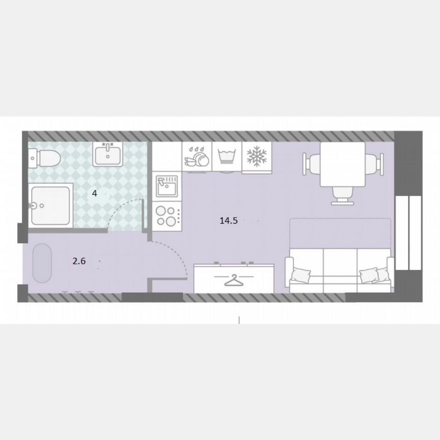 Квартира-студия, 21,1 м², 9/28 эт.