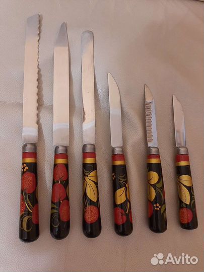 Набор ножей хохлома СССР