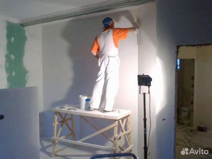 Штукатурка, шпатлевка, обои, покраска стен