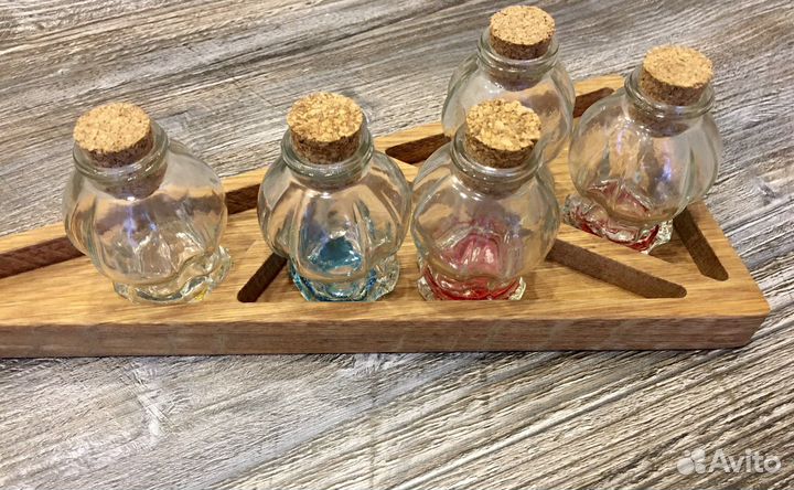 Набор из 5 баночек для специй/жидкости из стекла
