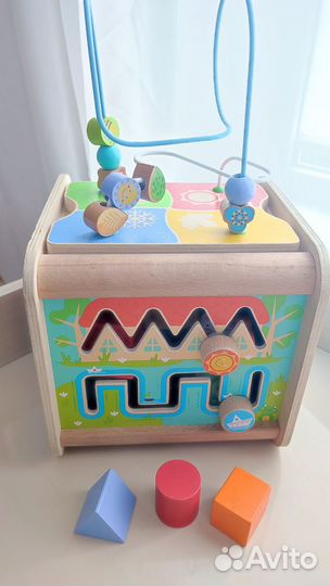 Кубик Бизиборд сортер деревянный Монтессори