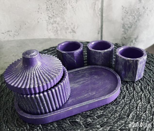 Большой набор подсвечников из гипса