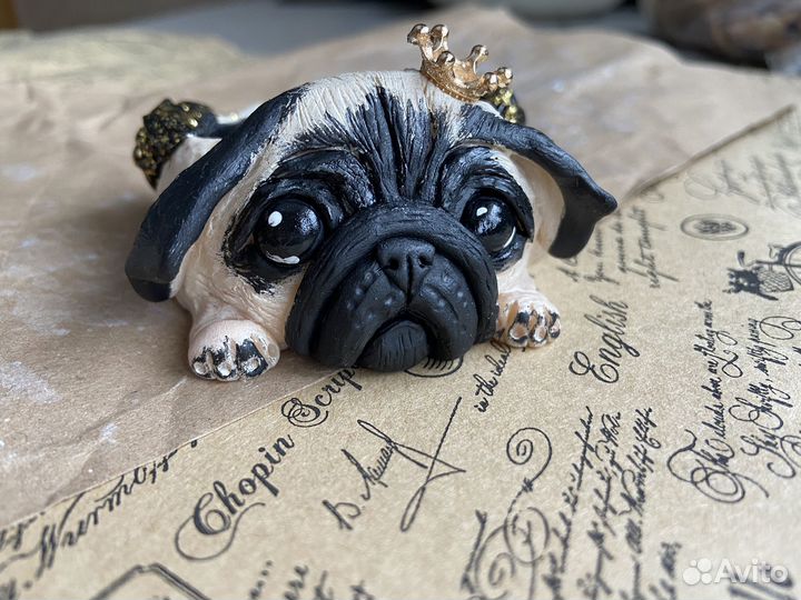Подсвечник собака мопс