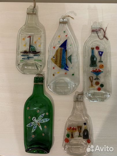 Бутылки плоские для декора
