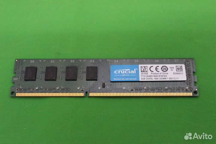 DDR3L 4Gb 1600MHz Crucial CT51264BD160B.M16FKD