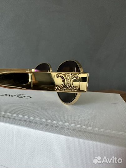 Celine pre-owned очки Triomphe metal gold