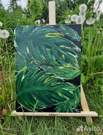 Картина акрилом-monstera leaves