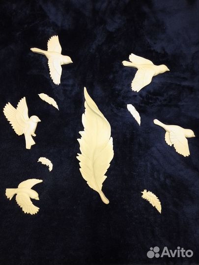 Перо, Стая птиц, из гипса для декора