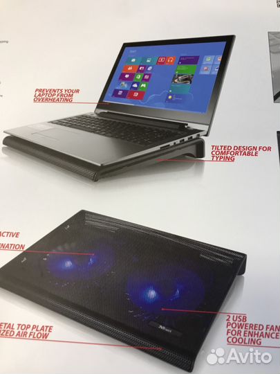 Охлаждение ноутбука подставка 2 вентилятора + подс