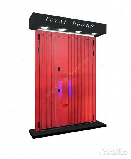 Двустворчатая Стальная дверь с подсветкой