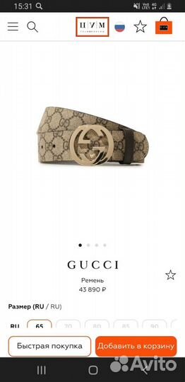 Ремень gucci