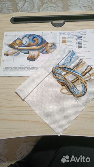 Вышивка черепаха, остатки набора