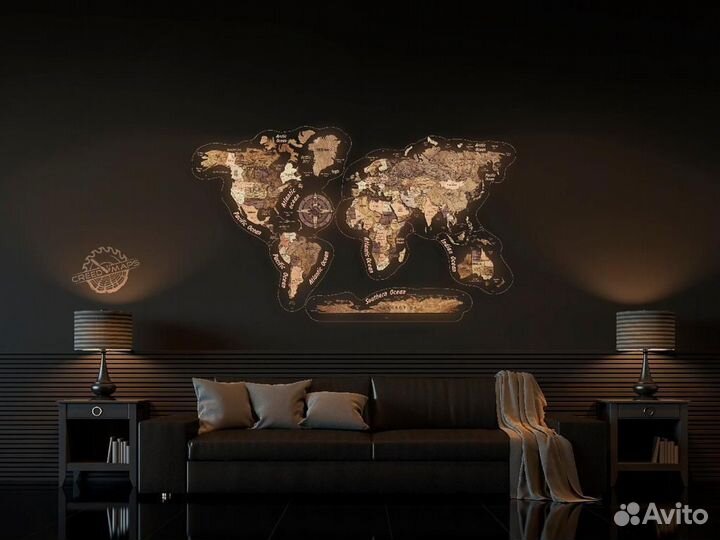 Карта мира на стену