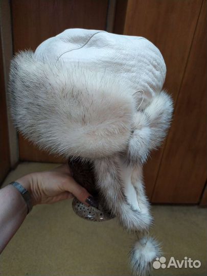 Шапка ушанка норковая женская