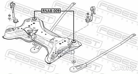 Rnab-009 сайлентблок подрамника задний Renault