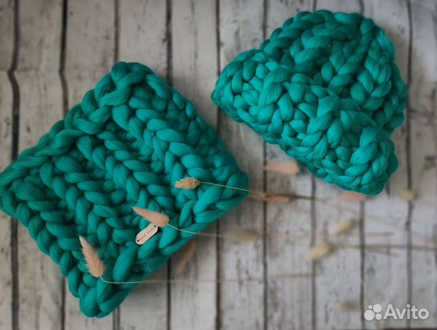 Шапка из толстой пряжи мериноса