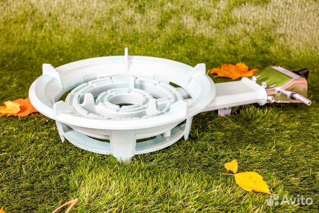 Портативная чугунная газовая плита с ветрозащитой