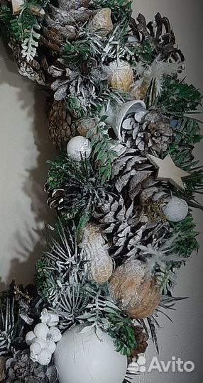 Новогодний венок ручной работы