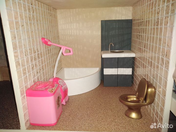 Кукольный домик для барби с мебелью