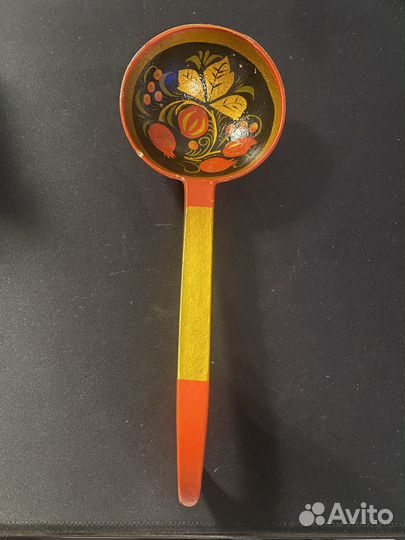 Горшок бочонок с крышкой. Хохлома+ половник