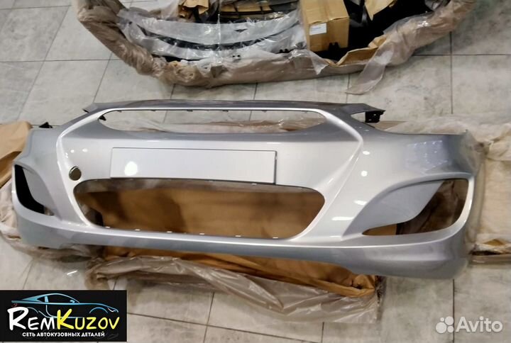 Бампер Хендай Солярис 2010-2014 (Silk silver RHM)