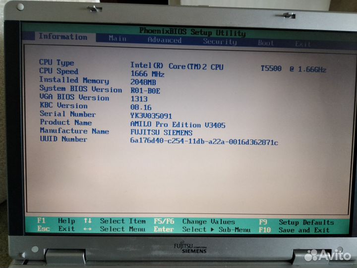 Fujitsu-Siemens Amilo Pro V3405 (на запчасти)