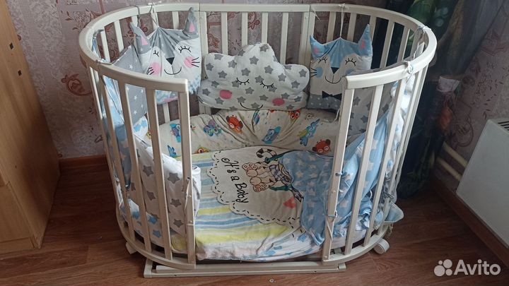 Детская кровать трансформер круглая