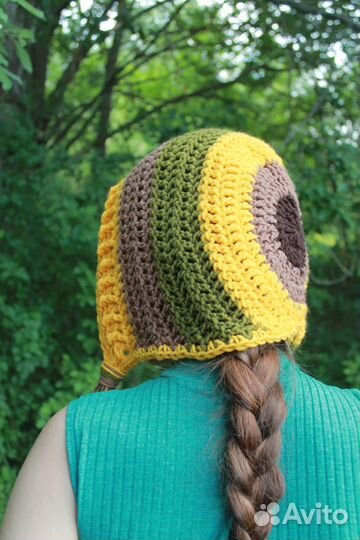 Шапка капюшон бохо стиль ручная работа