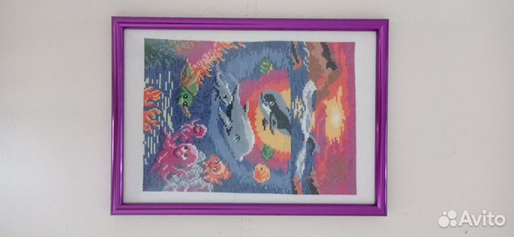 Вышивка крестом картина Подводный мир