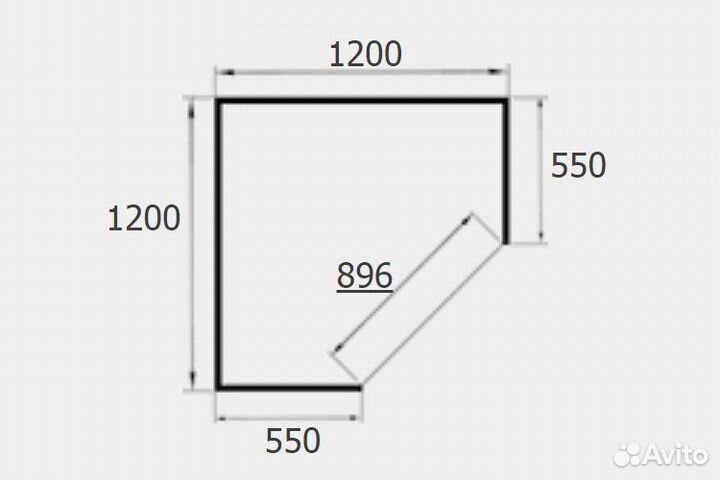 Шкаф угловой двустворчатый 