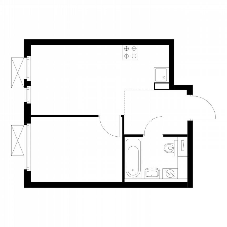 1-к. квартира, 31,3 м², 29/33 эт.