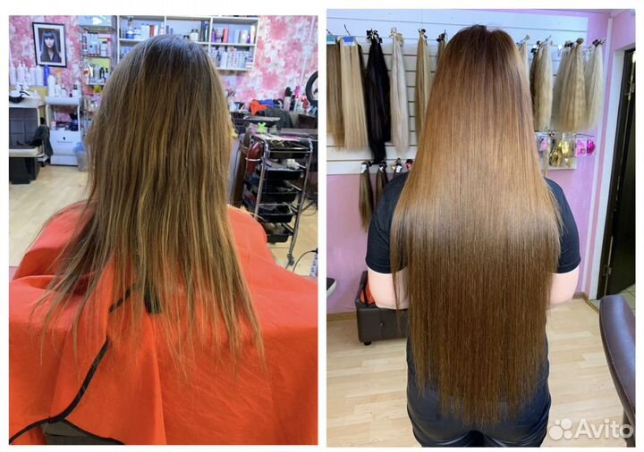 Волосы 50 см + наращивание